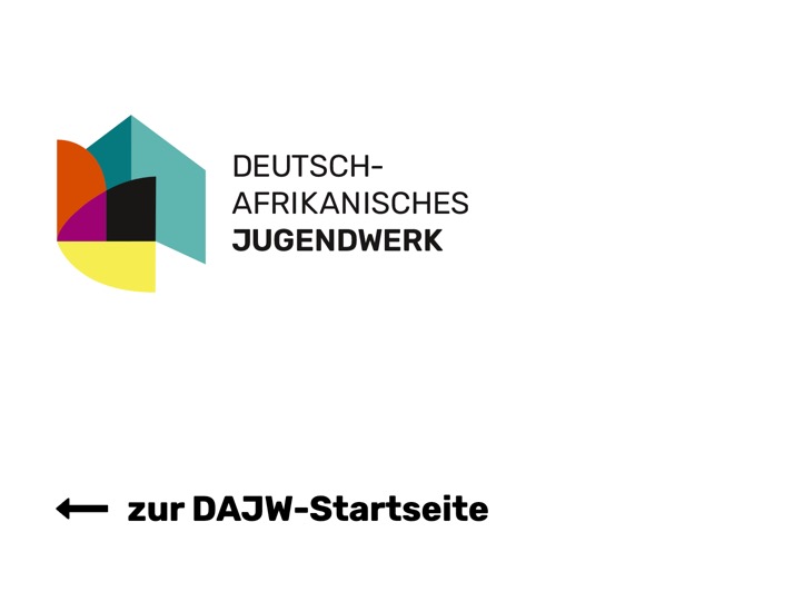Screenshot des DAJW-Logos sowie ein Pfeil mit der Beschriftung "zur DAJW-Startseite"